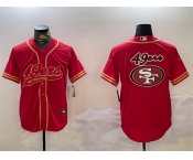 Men's San Francisco 49ers Team Big Logo Red Cool Base Stitched Baseball Jersey