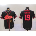 Men's San Francisco 49ers#19 Deebo Samuel Black With Patch Cool Base Stitched Baseball Jerseys