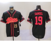 Men's San Francisco 49ers#19 Deebo Samuel Black With Patch Cool Base Stitched Baseball Jerseys