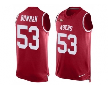 Nike 49ers #53 NaVorro Bowman Red Team Color Men's Stitched NFL Limited Tank Top Jersey