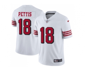 Nike San Francisco 49ers #18 Dante Pettis White Rush Men Stitched NFL Vapor Untouchable Limited Jersey