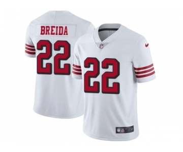 Nike San Francisco 49ers #22 Matt Breida White Rush Men Stitched NFL Vapor Untouchable Limited Jersey