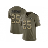 Nike San Francisco 49ers #25 Richard Sherman Olive Camo Men Stitched NFL Limited 2017 Salute To Service Jersey