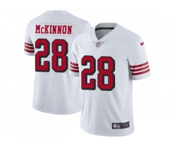 Nike San Francisco 49ers #28 Jerick McKinnon White Rush Men Stitched NFL Vapor Untouchable Limited Jersey