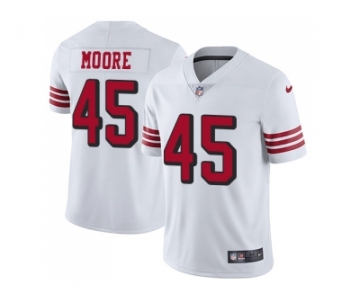 Nike San Francisco 49ers #45 Tarvarius Moore White Rush Men Stitched NFL Vapor Untouchable Limited Jersey