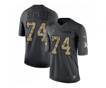 Nike San Francisco 49ers #74 Joe Staley Anthracite Men's Stitched NFL Limited 2016 Salute to Service Jersey