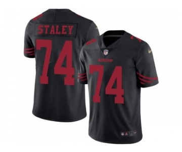 Nike San Francisco 49ers #74 Joe Staley Black Men's Stitched NFL Limited Rush Jersey