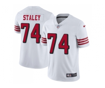 Nike San Francisco 49ers #74 Joe Staley White Rush Men Stitched NFL Vapor Untouchable Limited Jersey