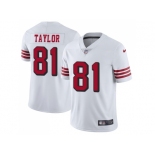 Nike San Francisco 49ers #81 Trent Taylor White Rush Men Stitched NFL Vapor Untouchable Limited Jersey