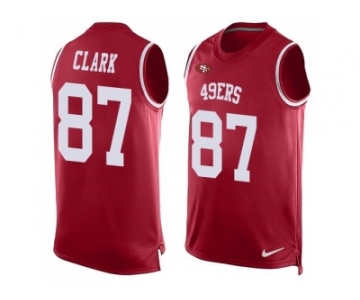 Nike San Francisco 49ers #87 Dwight Clark red Team Color Men's Stitched NFL Limited Tank Top Jersey