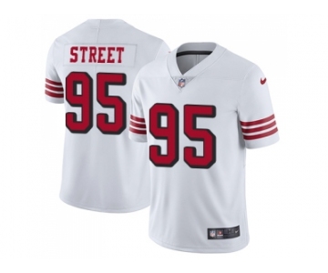 Nike San Francisco 49ers #95 Kentavius Street White Rush Men Stitched NFL Vapor Untouchable Limited Jersey