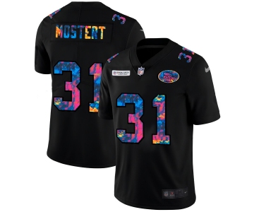 San Francisco 49ers #31 Raheem Mostert Men's Nike Multi-Color Black 2020 NFL Crucial Catch Vapor Untouchable Limited Jersey