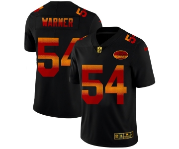 San Francisco 49ers #54 Fred Warner Men's Black Nike Red Orange Stripe Vapor Limited NFL Jersey