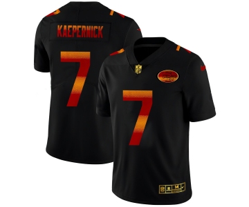 San Francisco 49ers #7 Colin Kaepernick Men's Black Nike Red Orange Stripe Vapor Limited NFL Jersey