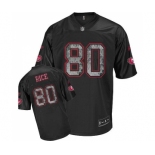 San Francisco 49ers #80 Jerry Rice Authentic Sideline Black United Throwback Football Jersey