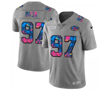 San Francisco 49ers #97 Nick Bosa Men's Nike Multi-Color 2020 NFL Crucial Catch NFL Jersey Greyheather