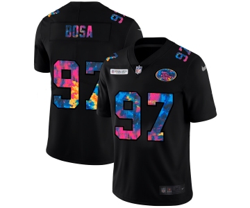 San Francisco 49ers #97 Nick Bosa Men's Nike Multi-Color Black 2020 NFL Crucial Catch Vapor Untouchable Limited Jersey