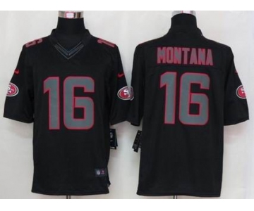 nike nfl jerseys san francisco 49ers #16 montana black[nike limited]