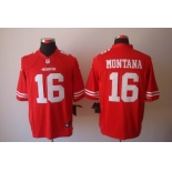 nike nfl jerseys san francisco 49ers #16 montana red[nike limited]