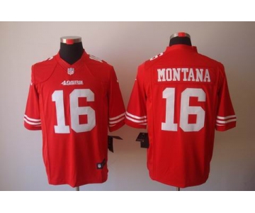 nike nfl jerseys san francisco 49ers #16 montana red[nike limited]