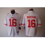 nike nfl jerseys san francisco 49ers #16 montana white[nike limited]