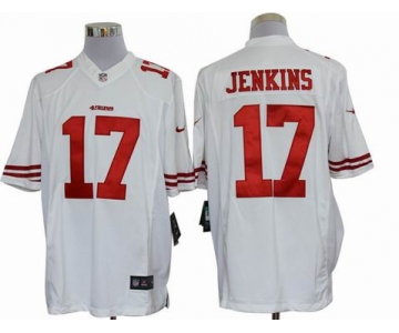 nike nfl jerseys san francisco 49ers #17 jenkins white[nike limited]