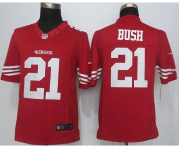 nike nfl jerseys san francisco 49ers #21 bush red[nike Limited][bush]