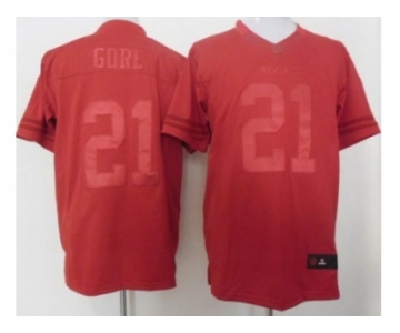 nike nfl jerseys san francisco 49ers #21 frank gore red [drenched limited]