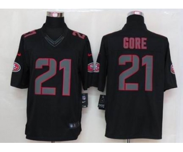 nike nfl jerseys san francisco 49ers #21 gore black[nike limited]