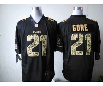 nike nfl jerseys san francisco 49ers #21 gore black[salute to service limited]