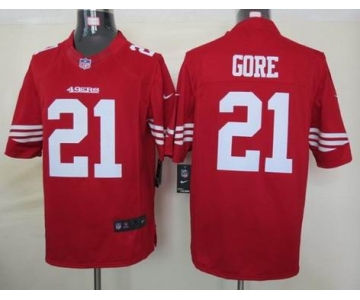 nike nfl jerseys san francisco 49ers #21 gore red[nike limited]