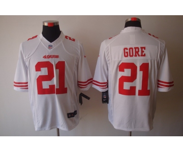 nike nfl jerseys san francisco 49ers #21 gore white[nike limited]