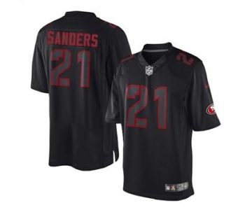 nike nfl jerseys san francisco 49ers #21 sanders black[nike impact limited][sanders]