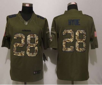 nike nfl jerseys san francisco 49ers #28 hyde army green[nike Limited Salute To Service]