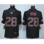 nike nfl jerseys san francisco 49ers #28 hyde black[nike impact limited]