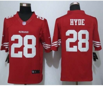 nike nfl jerseys san francisco 49ers #28 hyde red[nike Limited]