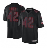 nike nfl jerseys san francisco 49ers #42 ronnie lott black[nike impact limited]