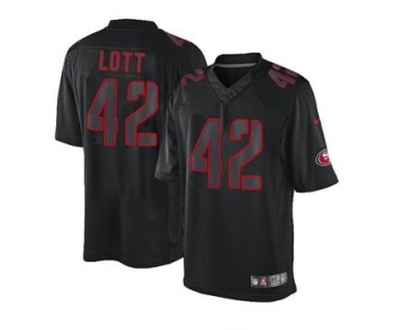 nike nfl jerseys san francisco 49ers #42 ronnie lott black[nike impact limited]