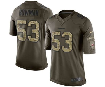 nike nfl jerseys san francisco 49ers #53 bowman army green[nike Limited Salute To Service]