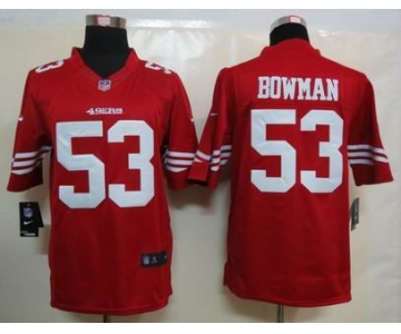 nike nfl jerseys san francisco 49ers #53 bowman red[nike limited]