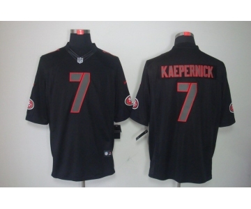 nike nfl jerseys san francisco 49ers #7 kaepernick black[nike impact limited]