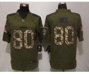 nike nfl jerseys san francisco 49ers #80 jerry rice army green[nike Limited Salute To Service]