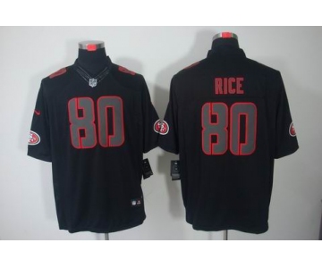 nike nfl jerseys san francisco 49ers #80 jerry rice black[nike limited]