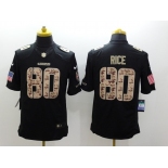 nike nfl jerseys san francisco 49ers #80 rice black[salute to service limited]