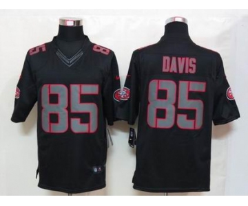 nike nfl jerseys san francisco 49ers #85 davis black[nike limited]