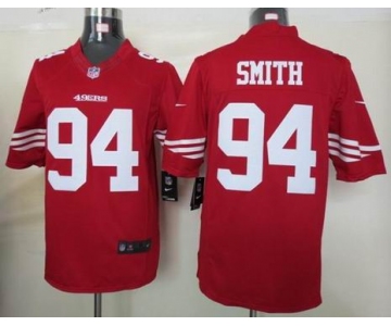 nike nfl jerseys san francisco 49ers #94 smith red[nike limited]