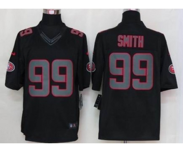 nike nfl jerseys san francisco 49ers #99 smith black[nike limited]