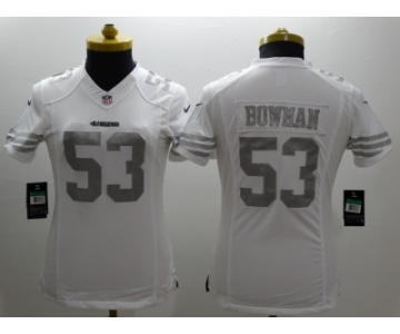 Nike Women San Francisco 49ers #53 NaVorro Bowman Platinum White Jerseys