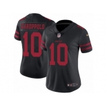 Women Nike San Francisco 49ers #10 Jimmy Garoppolo Black Vapor Untouchable Limited Player NFL Jersey