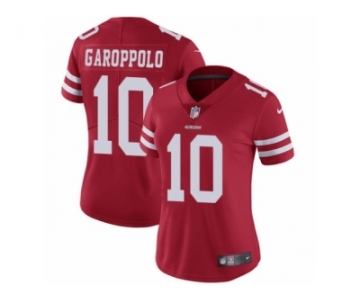 Women Nike San Francisco 49ers #10 Jimmy Garoppolo Red Team Color Vapor Untouchable Limited Player NFL Jersey